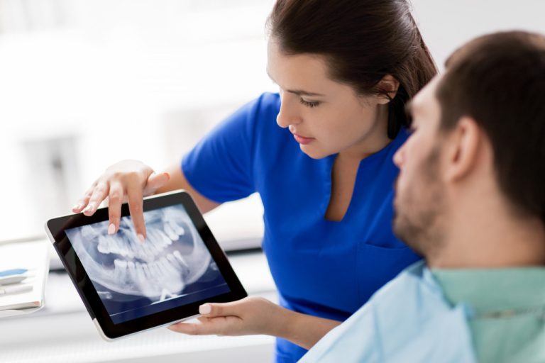 dental x-ray on a tablet